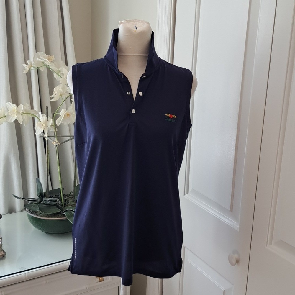 Ralph Lauren RLX Womens‎ Navy Performance Golf Sleeveless Piqué Polo S-M